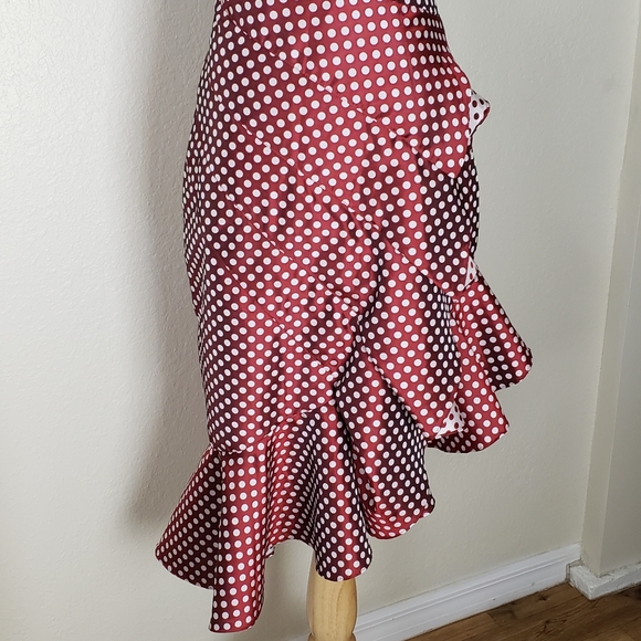 Polka Dot Ruffle Cocktail Dress Keepsake The Label - Picture 3 of 9